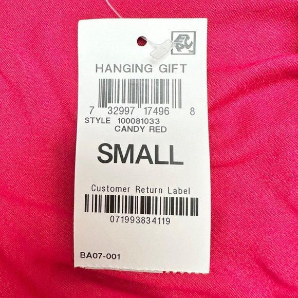 Charter Club Intimates Sleep Shirt Women's S Candy Red Believe LS Button NWT - Picture 7 of 10